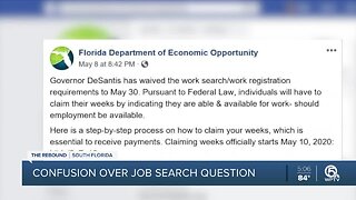 Job search question on Florida unemployment website confuses workers