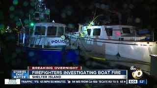 Docked boat catches fire at Shelter Island