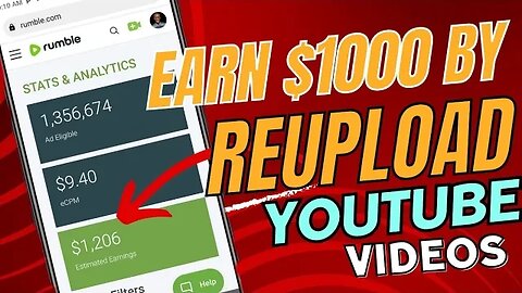I made $1000 by Re-uploading YouTube videos on this website (make money online)