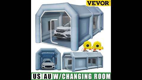 VEVOR Giant Car Tent With Blowers Inflatable Car Workstation Spray Paint Tent Outdoor Garage