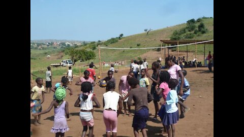 African children going to school