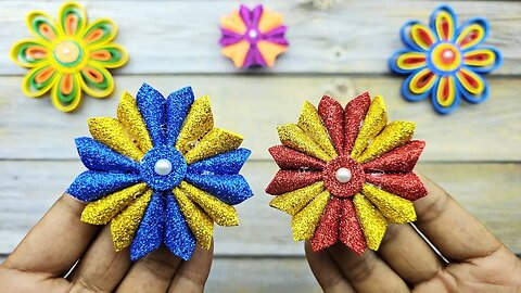 WoW! Easy & Cute Flowers Making🎄Handmade Glitter Foam Paper Crafts