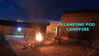 Campfire at a glamping pod