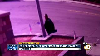 Thief steals flags from military family