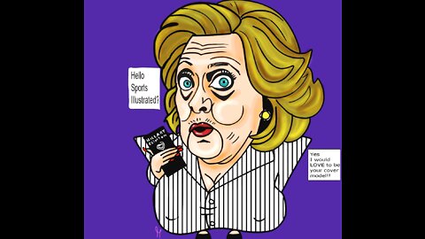 Drawing Hillary Clinton NFT Political cartoon on Clip Studio Paint