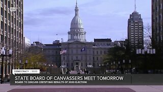 State Board of Canvassers meet tomorrow to discuss 2020 election results