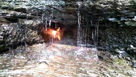 Flaming Waterfall! Eternal Flame