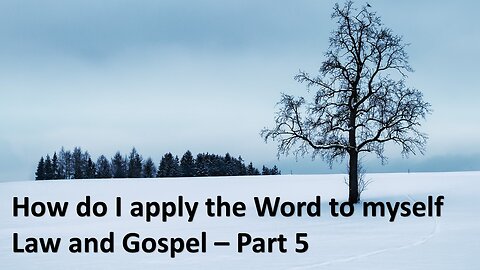 Sermon Only | How do I apply the Word to myself? - Law and Gospel -Part 5 | February 5, 2024