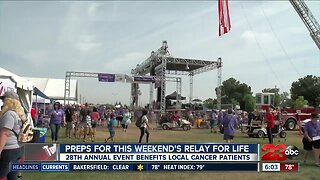Preps for this weekend for relay for life is underway