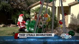 Thief steals holiday decoration from Marana house