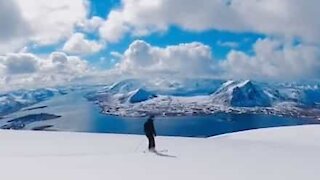 Youngsters ski through incredible scenery!