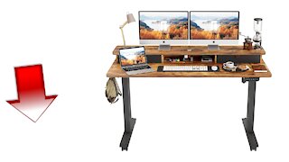 FEZIBO Height Adjustable Electric Standing Desk with Double Drawer