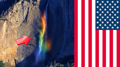 Rainbow Falls in Yosemite National Park USA