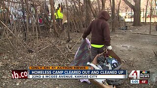 Kansas City disbands homeless camp