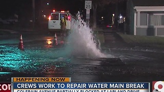 Crews work to repair water main break