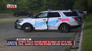 Detroit police officer hurt in crash overnight