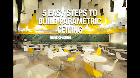 5 Easy Steps to build A Parametric Ceiling Interior design - 600 Circular PVC Tubes