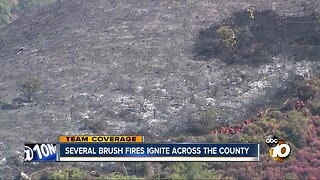 Several brush fires ignite across the county