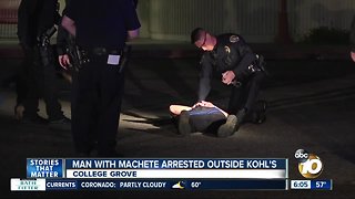 Machete-wielding man arrested at shopping center