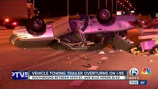 Car towing adult DVDs crashed on I-95 in West Palm Beach