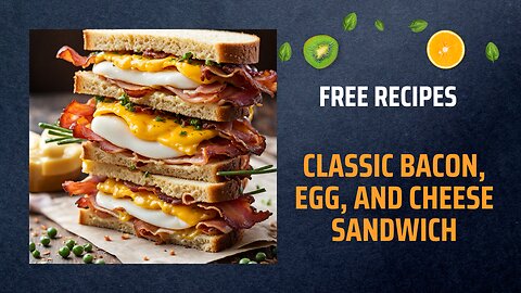 Free Classic Bacon, Egg, and Cheese Sandwich Recipe 🥓🍳🧀