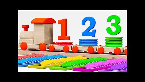 Learn Colors & Numbers with Wooden Train and Colorful Cookies | Montessori Toy