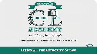 Lesson 1: The Authority of Law