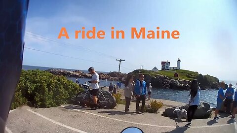 A Grom motorcycle ride in Maine and New Hampshire: Cape Neddick (Nubble Light), Kittery, Portsmouth