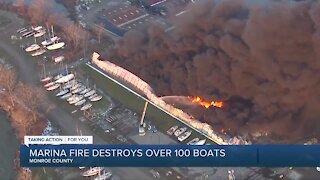 Crews battle massive fire at Toledo Beach Marina south of Monroe