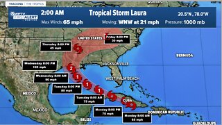 Hurricane Marco heading over Gulf toward Louisiana coast