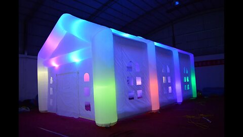 White Oxford LED Inflatable Tent #factorybouncehouse #factoryslide #bounce #castle #inflatable