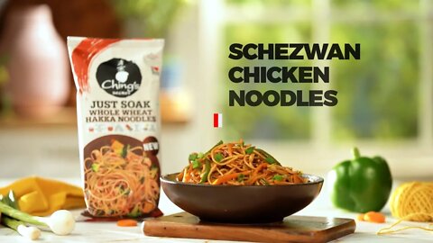 Schezwan Chicken Noodles | Kitchen Savour | Ching’s Just Soak Whole Wheat Hakka Noodles