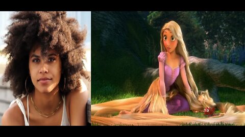 Zazie Beetz as Race-Swapped RAPUNZEL with An AFRO - Another Disney Princess Swapped for Diversity