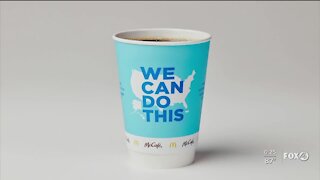 McDonalds coffee cups to promote vaccination