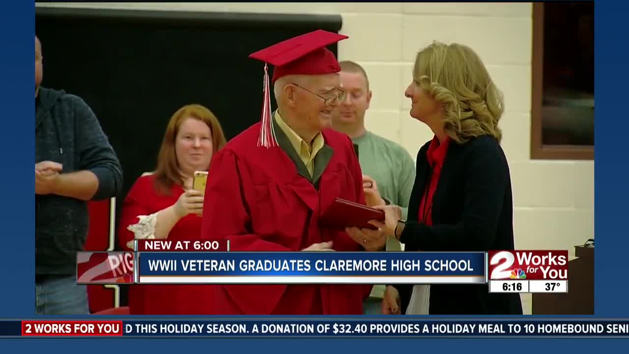 WWII veteran receives high school diploma