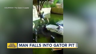Florida man falls into gator pit