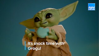 It's snacking Grogu