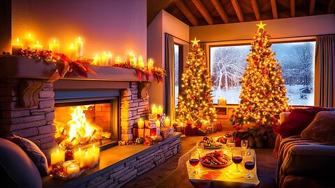 Cozy Thanksgiving Fireplace Ambience 🦃🔥 Soft Christmas Carols And Instrumentals For Peaceful Moments