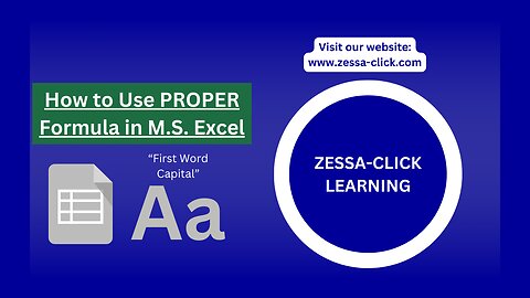 How to Use PROPER Formula in M.S. Excel