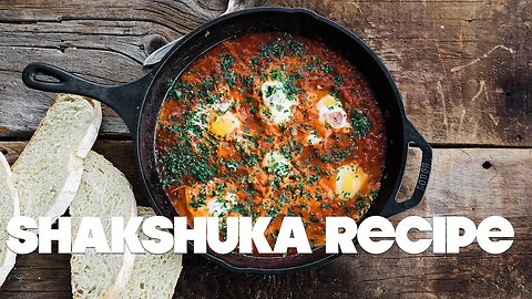 Shakshuka Recipe | eggs poached in a zesty tomato sauce
