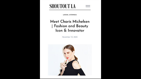 SHOUTOUTLA MAGAZINE INTERVIEWED FASHION AND BEAUTY ICON & INNOVATOR CHARIS MICHELSEN