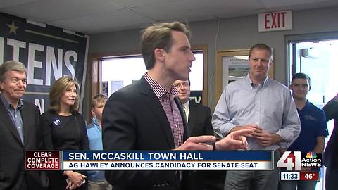 Republican AG Josh Hawley announces run for McCaskill's US Senate seat in 2018