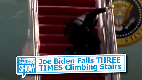 Joe Biden Falls THREE TIMES Climbing Stairs