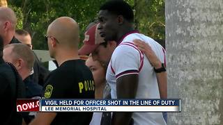 Vigil held for officer shot in the line of duty