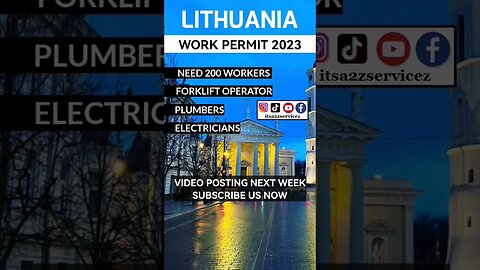 Lithuania work permit 2023 Lithuania work visa 2023 #lithuania #ytshorts #shorts #a2zservicez