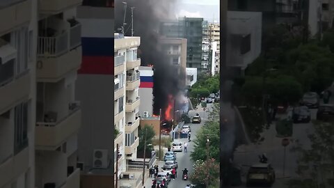 Rybar: 🇨🇾🇷🇺 Arson attack on Russian cultural center in Cyprus (April 26 2023)