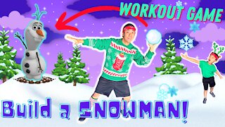 ⛄ VIDEOGAME WORKOUT Level | Catch Snowflakes, Save Snowman! Kids Christmas Exercise