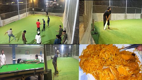 Roof Top Par Cricket 🏏 Snooker 🥰 Or Mazadar Biryani 😋 Sunday Special Vlog