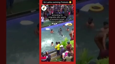 Sri Lanka protesters swim in the president’s pool after thousands stormed the presidential