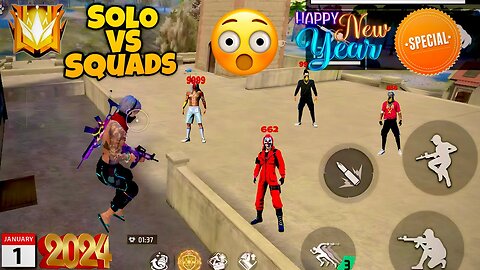 solo vs squad ⚡️| solo vs squad free fire 🔥 | solo vs squad gameplay ⚡️ | solo vs squad custom 🔥 |